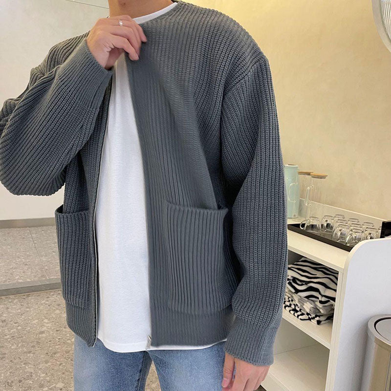 Chunky Knit Zip Up Cardigan