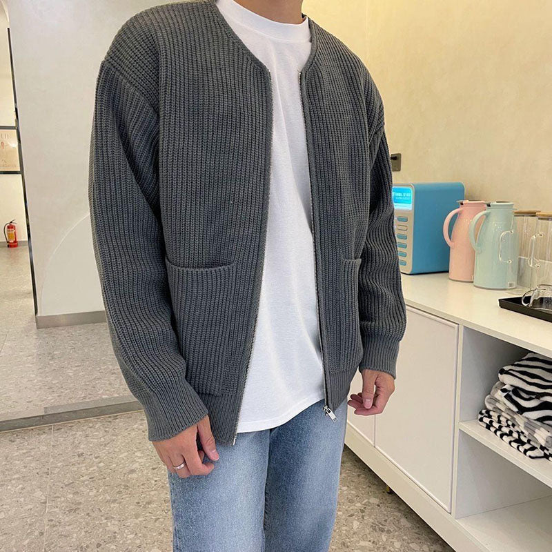 Chunky Knit Zip Up Cardigan