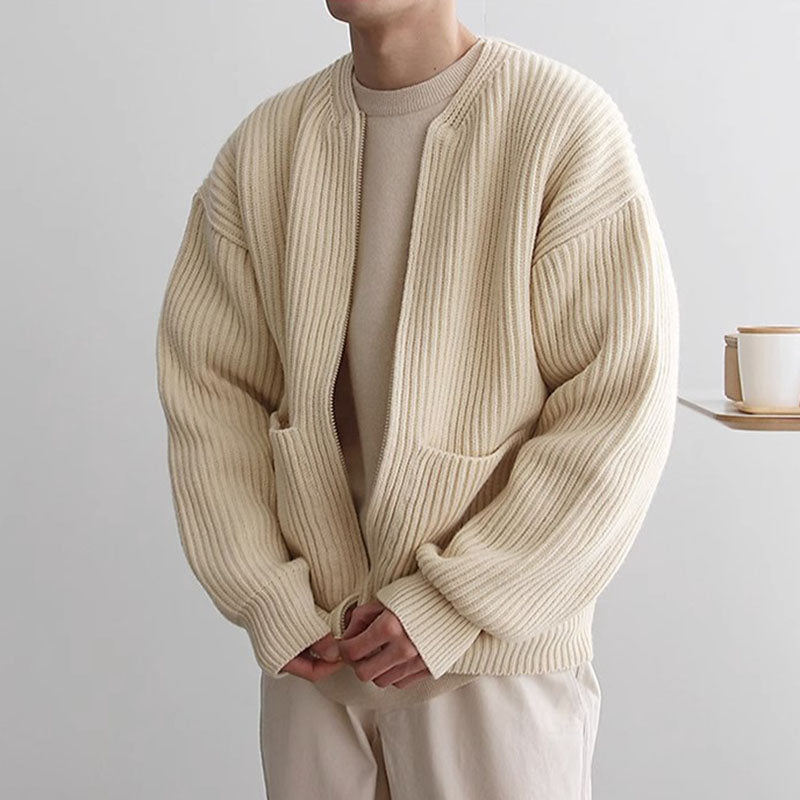 Chunky Knit Zip Up Cardigan