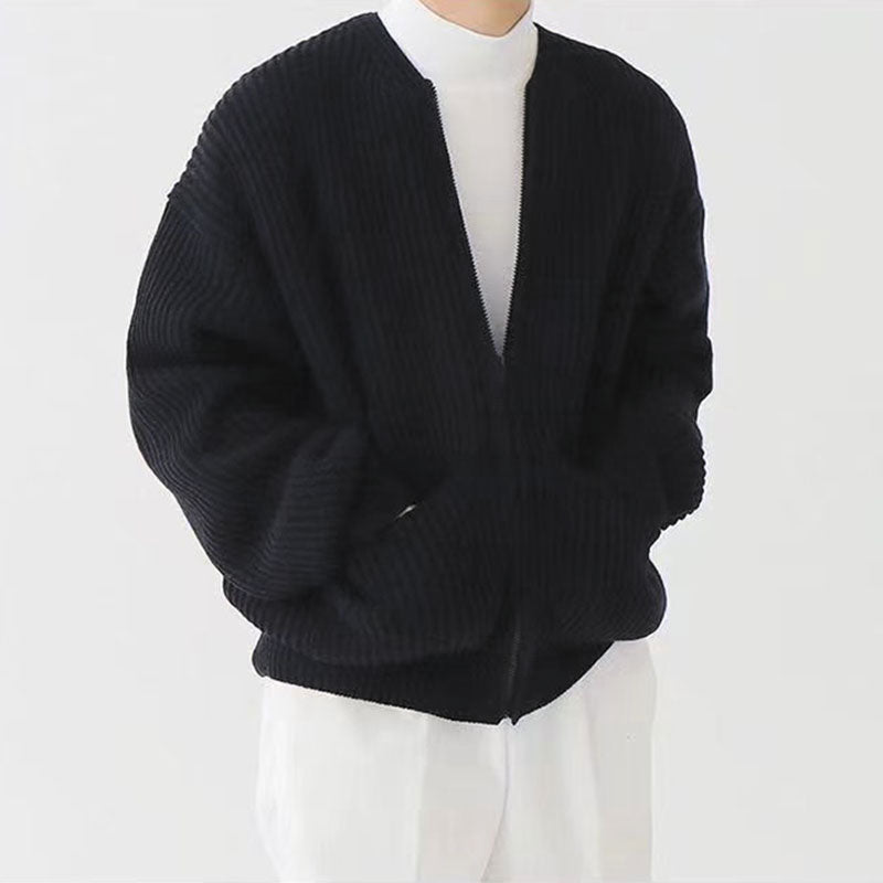 Chunky Knit Zip Up Cardigan