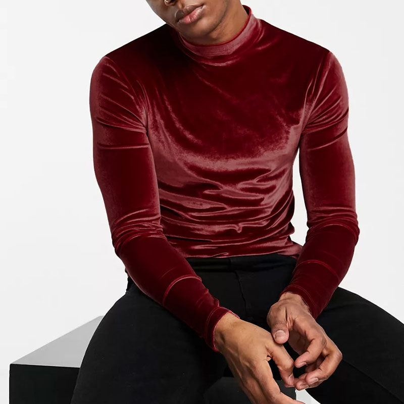 Velour Roll Neck T-shirt